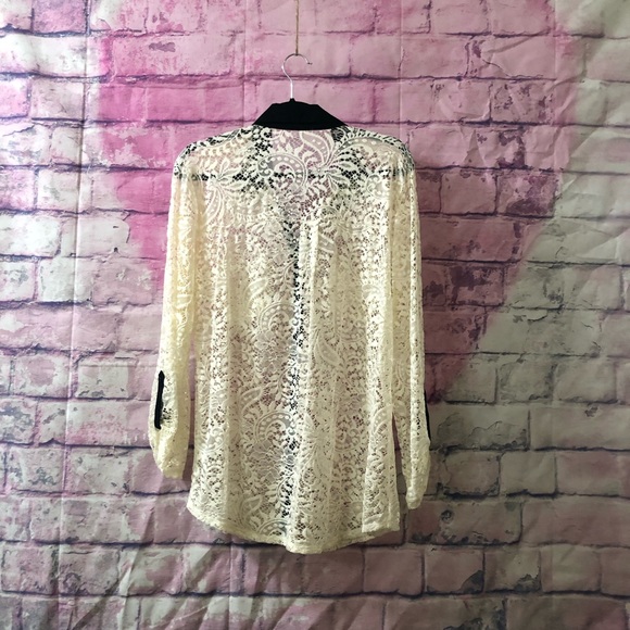 lace see through button down shirt - Picture 2 of 2